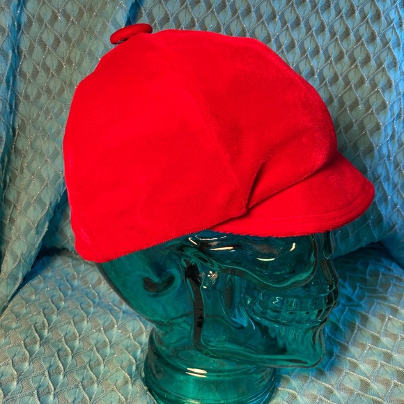 Vintage Red Velvet Equestrian style hat